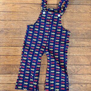70's Polyester Baby Vintage Retro Fish Overalls Excellent Condition!